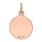 14k Rose Gold 14k Rose Gold Plain .027 Gauge Circular Engraveable Disc Charm