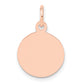 14k Rose Gold 14k Rose Gold Plain .027 Gauge Circular Engraveable Disc Charm