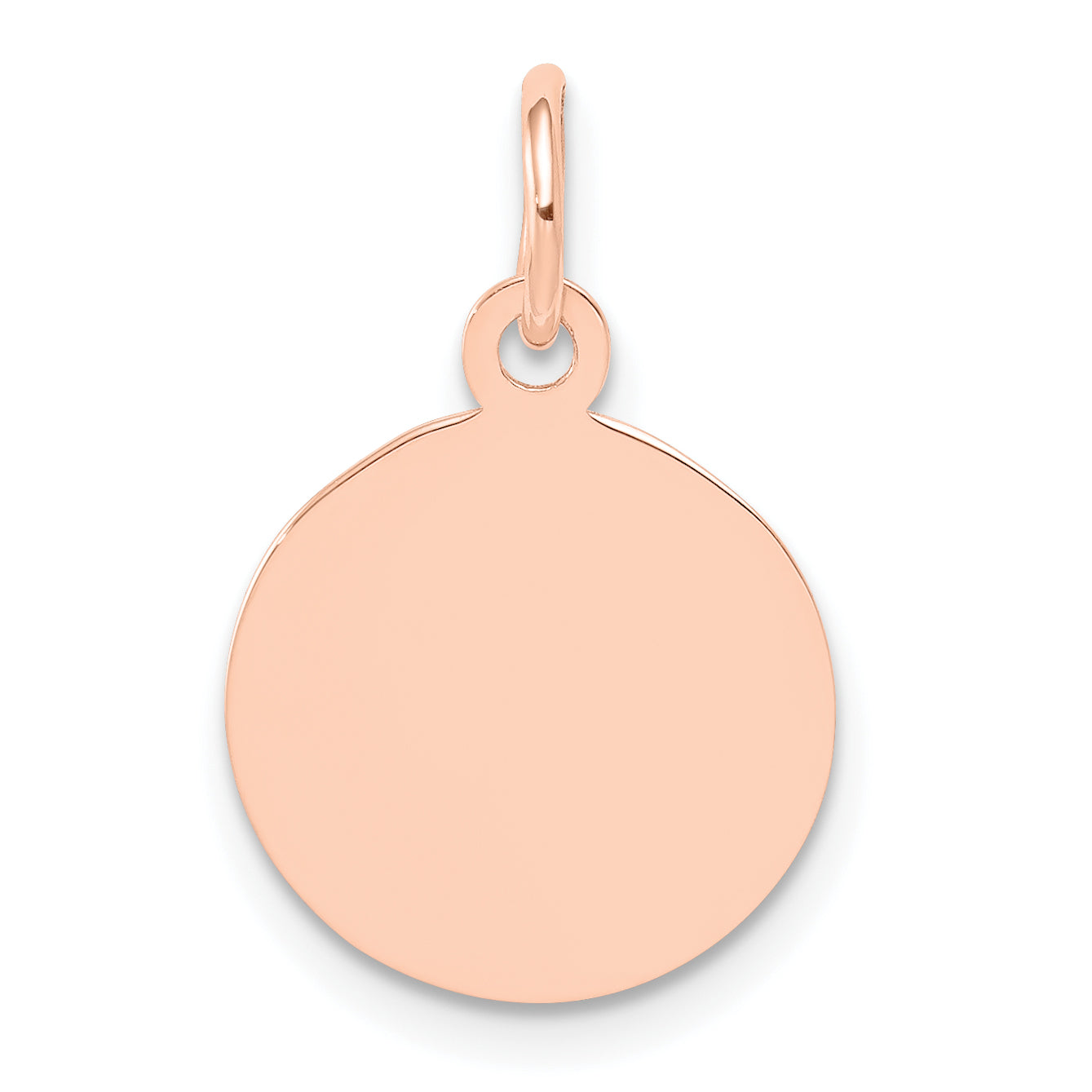 14k Rose Gold 14k Rose Gold Plain .027 Gauge Circular Engraveable Disc Charm