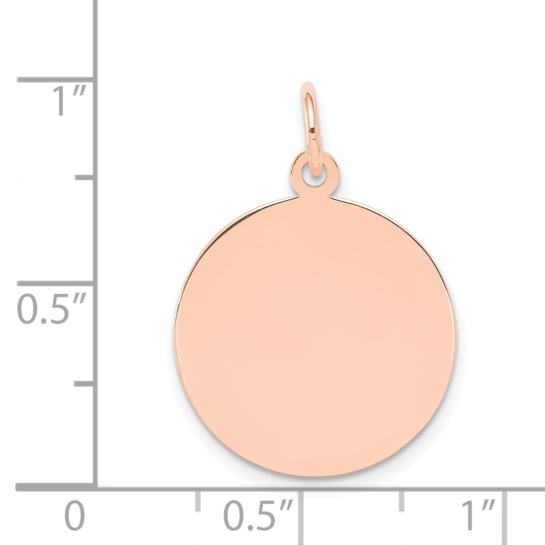 14k Rose Gold 14k Rose Gold Plain .009 Gauge Circular Engraveable Disc Charm