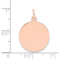 14k Rose Gold 14k Rose Gold Plain .013 Gauge Circular Engraveable Disc Charm