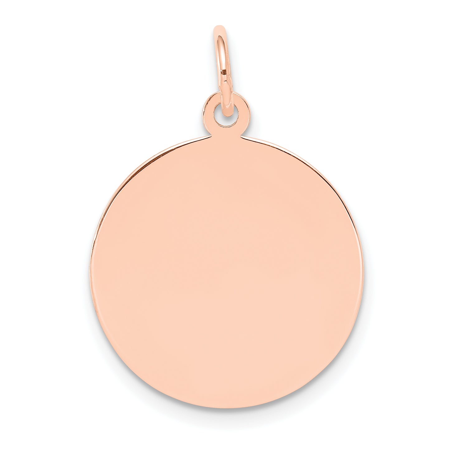 14k Rose Gold 14k Rose Gold Plain .013 Gauge Circular Engraveable Disc Charm