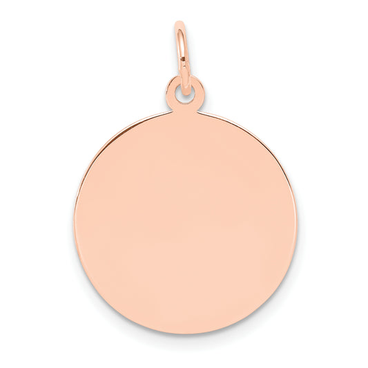 14k Rose Gold 14k Rose Gold Plain .013 Gauge Circular Engraveable Disc Charm