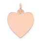 14k Rose Gold 14k Rose Gold Plain .018 Gauge Engraveable Heart Disc Charm