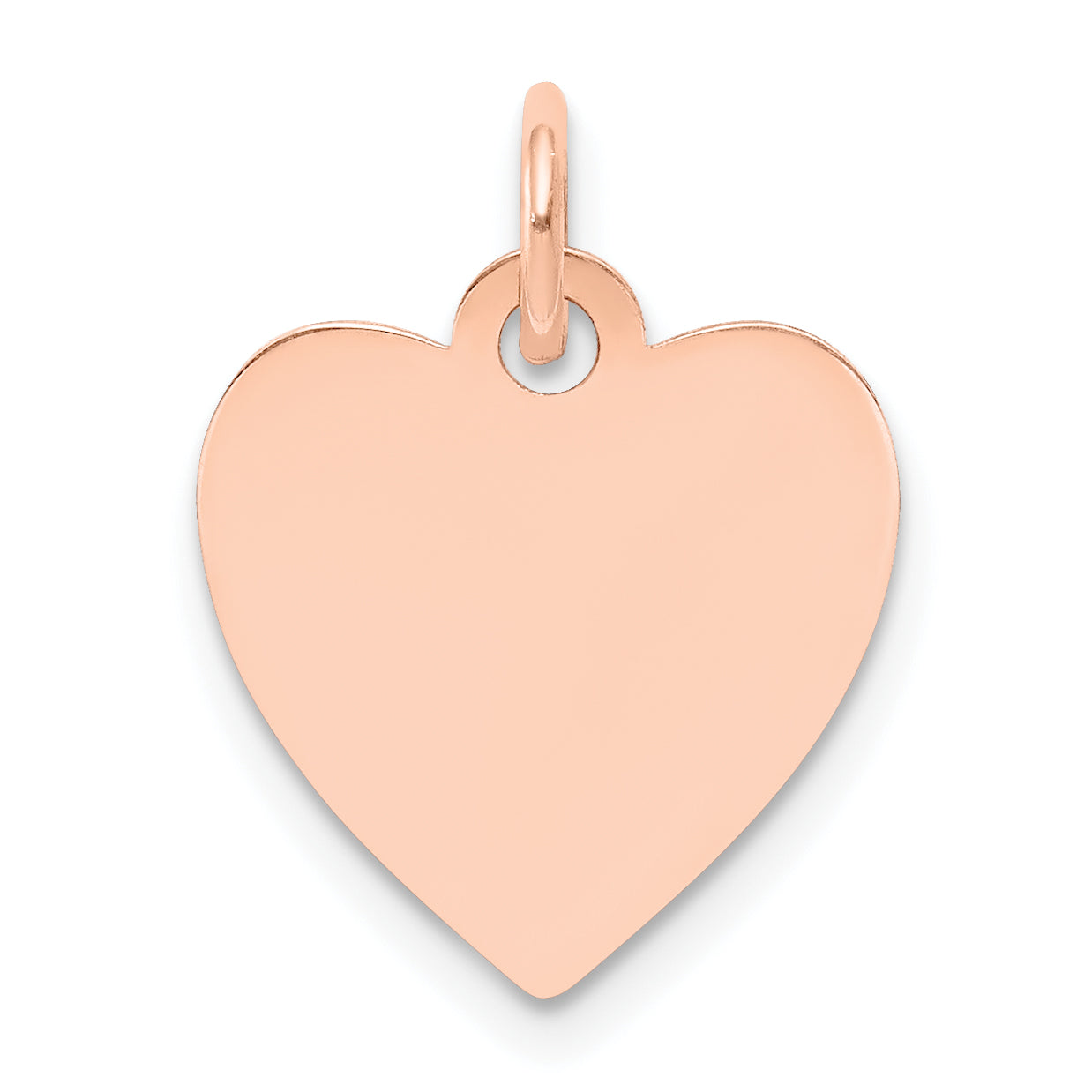 14k Rose Gold 14k Rose Gold Plain .018 Gauge Engraveable Heart Disc Charm