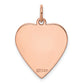 14k Rose Gold 14k Rose Gold Plain .013 Gauge Engraveable Heart Disc Charm