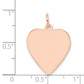 14k Rose Gold 14k Rose Gold Plain .013 Gauge Engraveable Heart Disc Charm