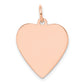 14k Rose Gold 14k Rose Gold Plain .013 Gauge Engraveable Heart Disc Charm