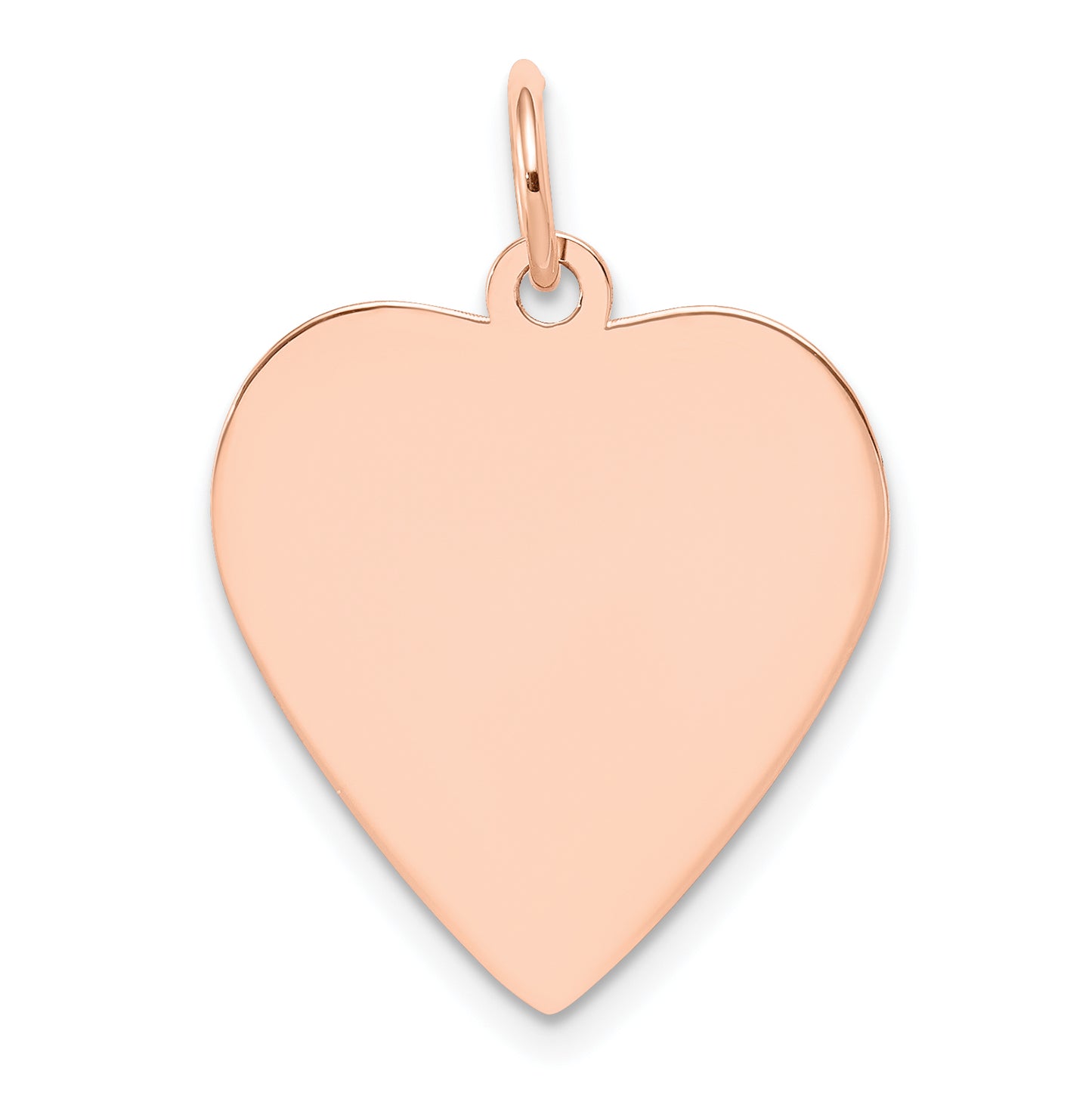 14k Rose Gold 14k Rose Gold Plain .013 Gauge Engraveable Heart Disc Charm