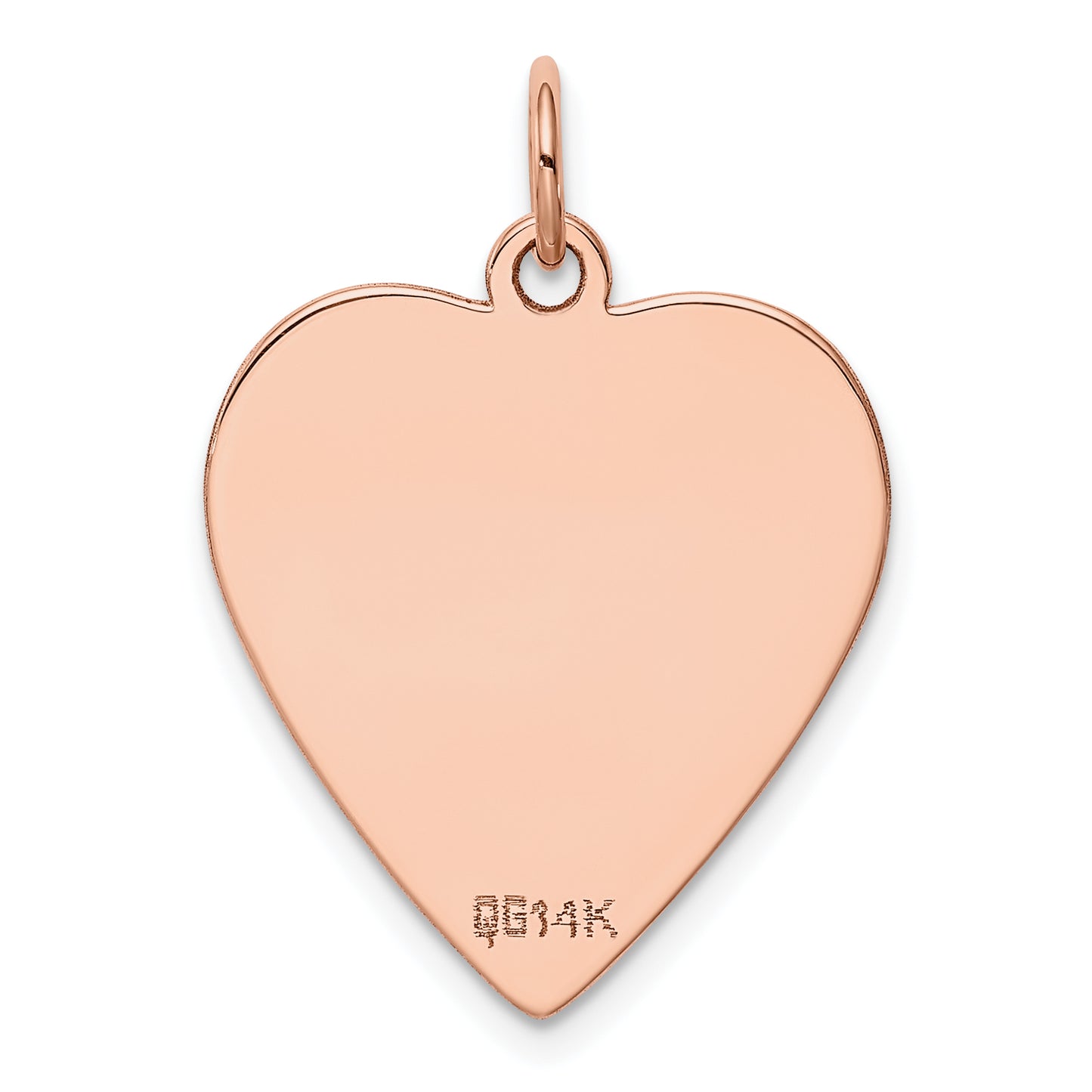 14k Rose Gold 14k Rose Gold Plain .013 Gauge Engraveable Heart Disc Charm