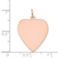 14k Rose Gold 14k Rose Gold Plain .013 Gauge Engraveable Heart Disc Charm