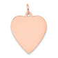 14k Rose Gold 14k Rose Gold Plain .013 Gauge Engraveable Heart Disc Charm