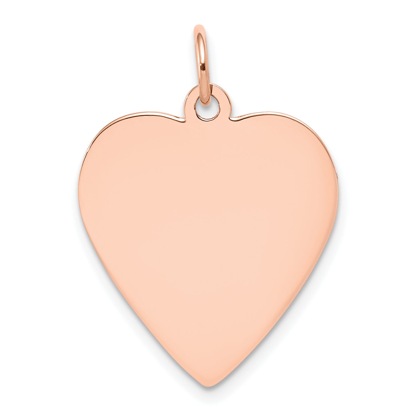 14k Rose Gold 14k Rose Gold Plain .018 Gauge Engraveable Heart Disc Charm