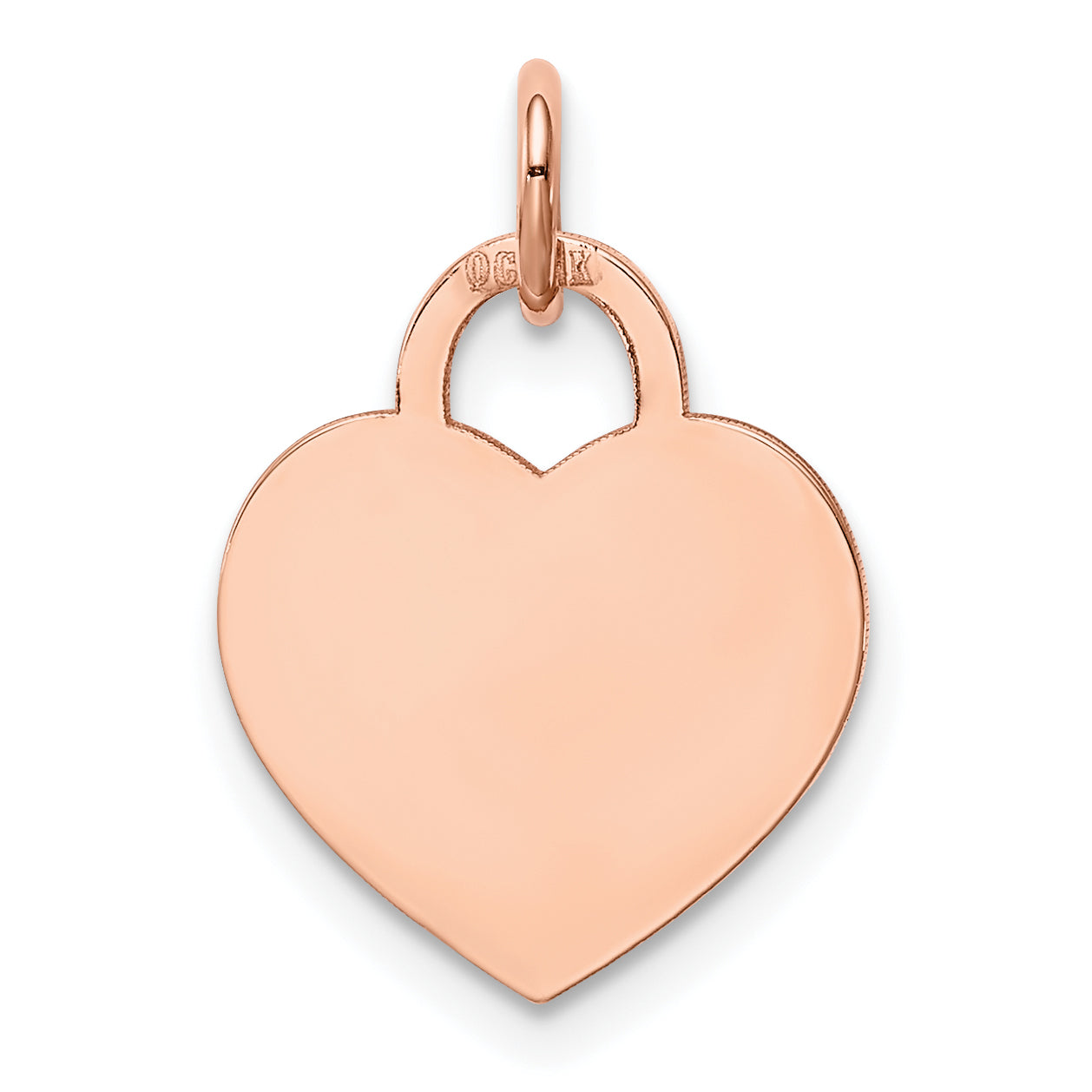 14k Rose Gold 14k Rose Gold Medium Engraveable Heart Charm