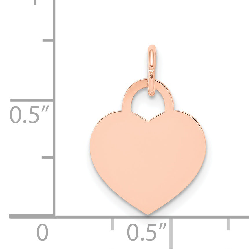 14k Rose Gold 14k Rose Gold Medium Engraveable Heart Charm