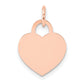 14k Rose Gold 14k Rose Gold Medium Engraveable Heart Charm