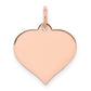 14k Rose Gold 14k Rose Gold Heart Disc Charm