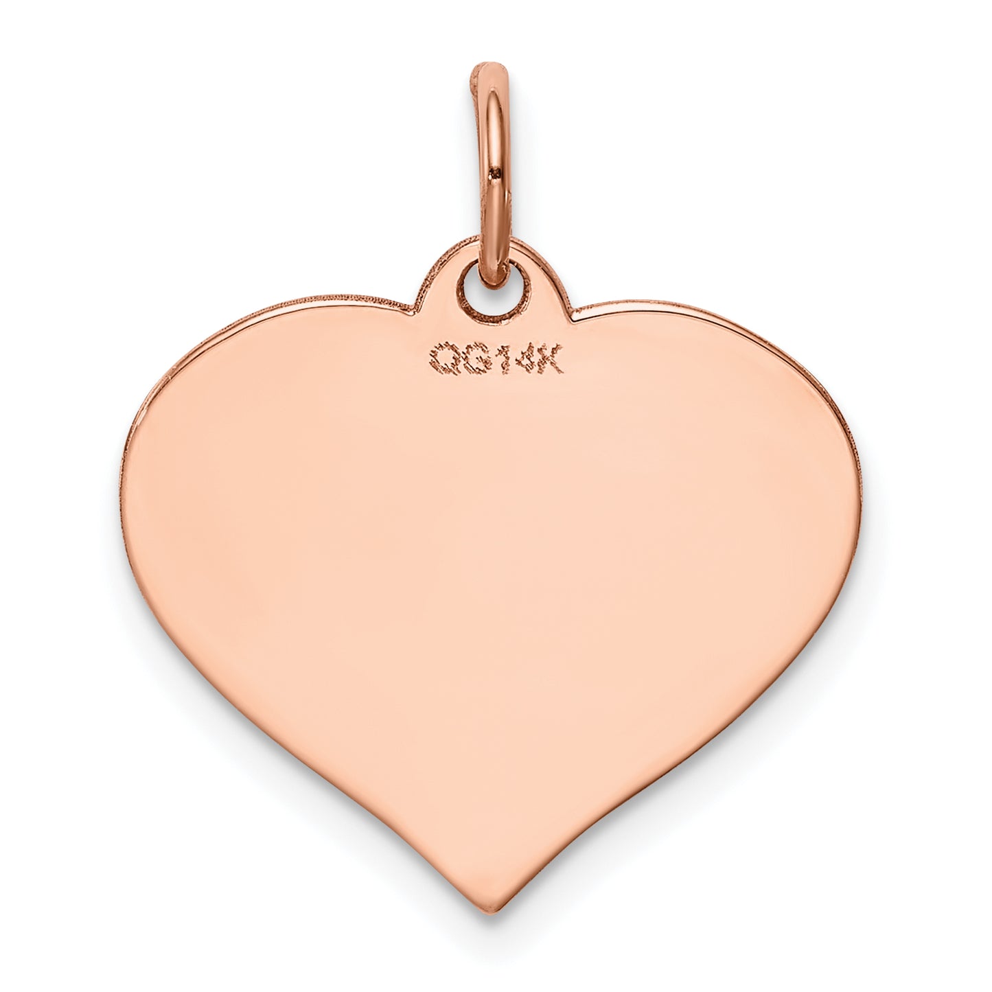 14k Rose Gold 14k Rose Gold Heart Disc Charm