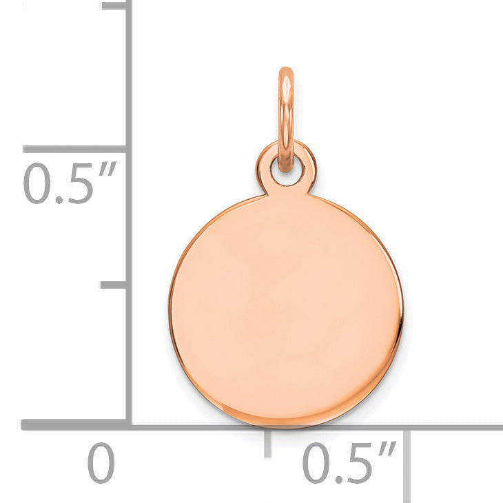 14k Rose Gold 14K Rose Gold Round Disc Charm