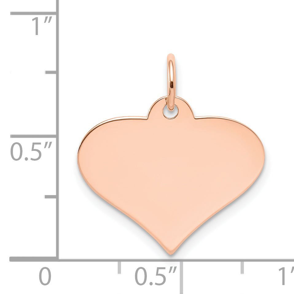 14k Rose Gold 14k Rose Gold Plain .013 Gauge Engraveable Heart Disc Charm