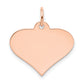 14k Rose Gold 14k Rose Gold Plain .013 Gauge Engraveable Heart Disc Charm