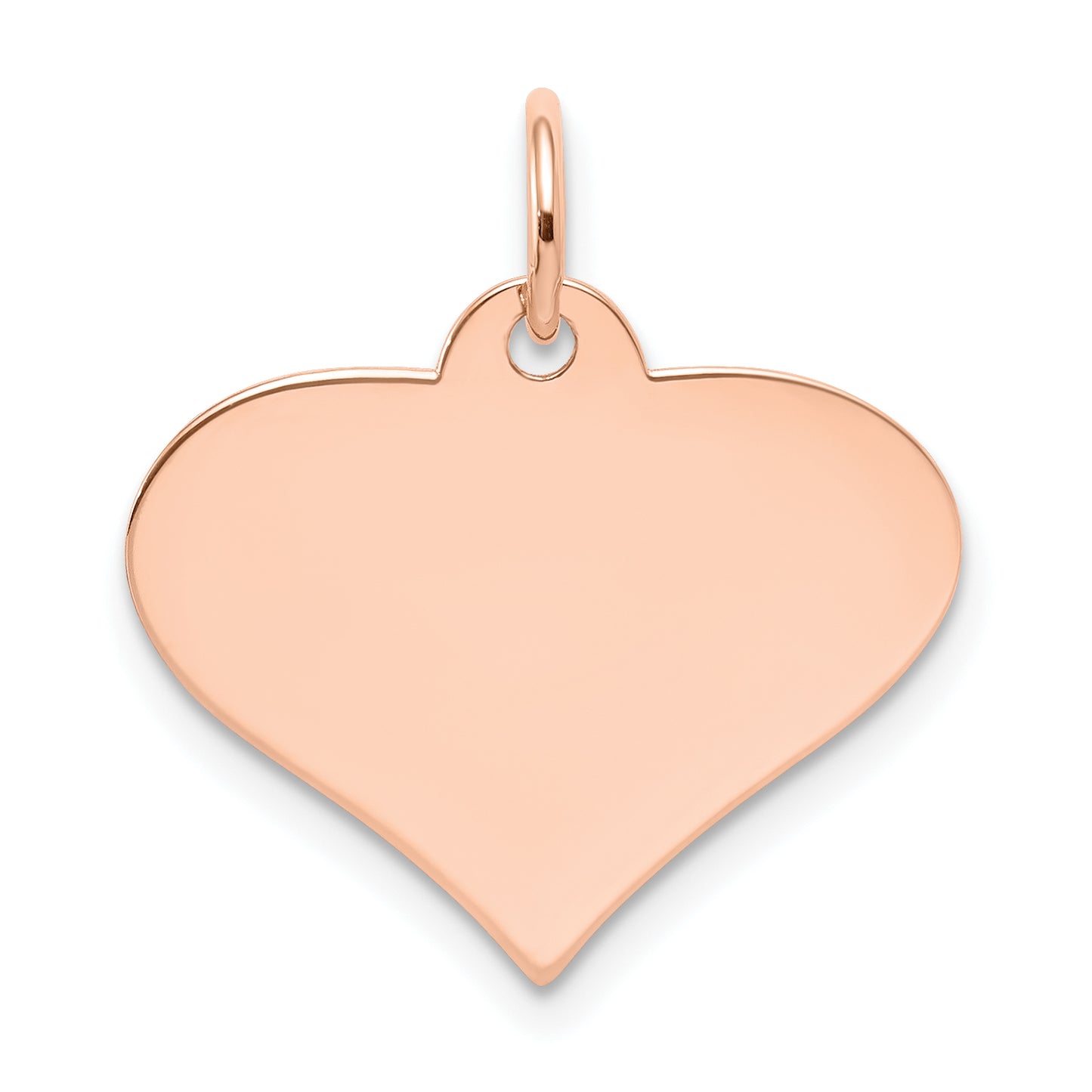 14k Rose Gold 14k Rose Gold Plain .013 Gauge Engraveable Heart Disc Charm