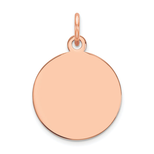 14k Rose Gold 14k Rose Gold Plain .027 Gauge Circular Engravable Disc Charm