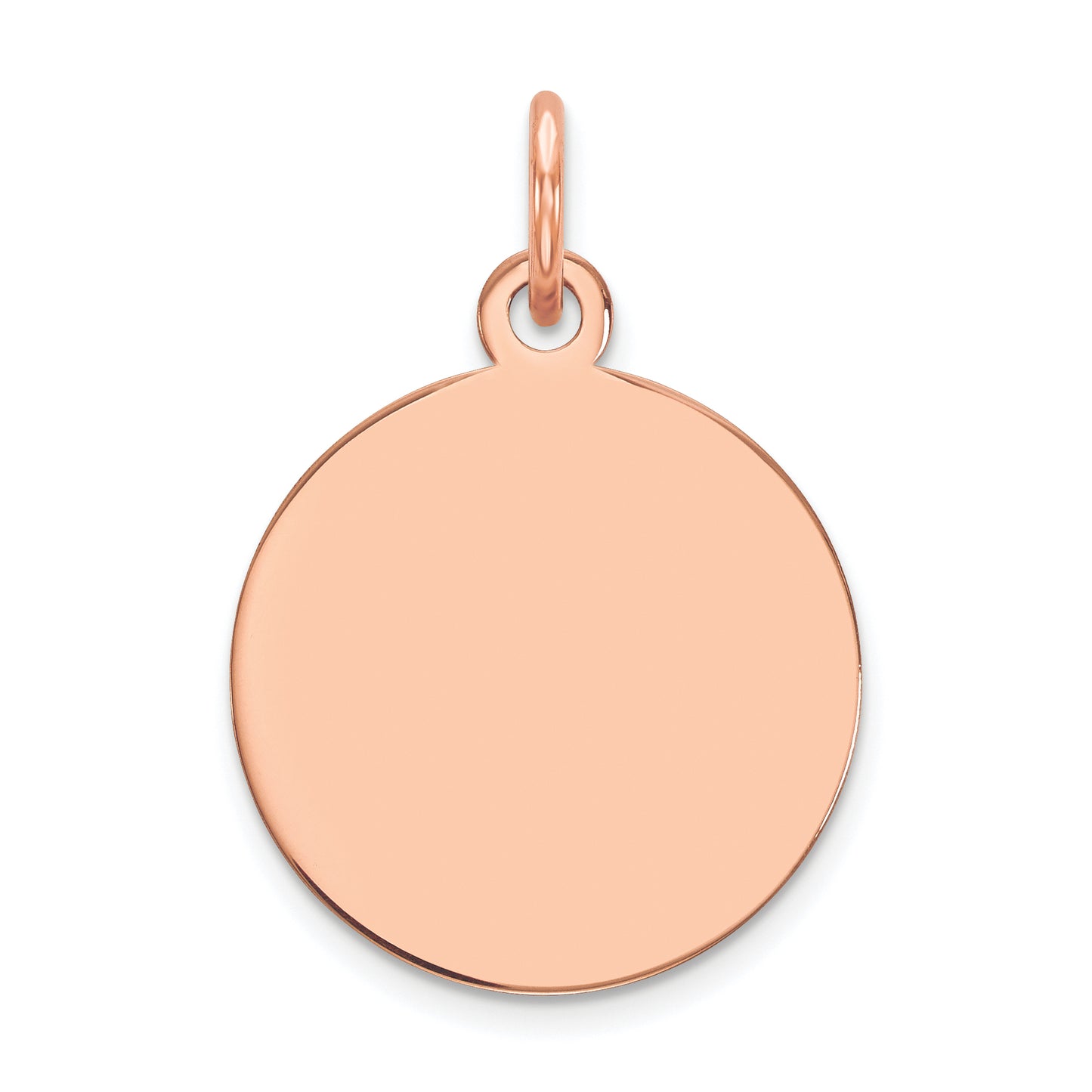 14k Rose Gold 14k Rose Gold Plain .018 Gauge Circular Engravable Disc Charm