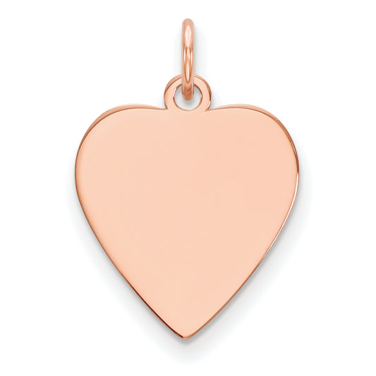 14k Rose Gold 14k Rose Gold Plain .013 Gauge Heart Engravable Disc Charm