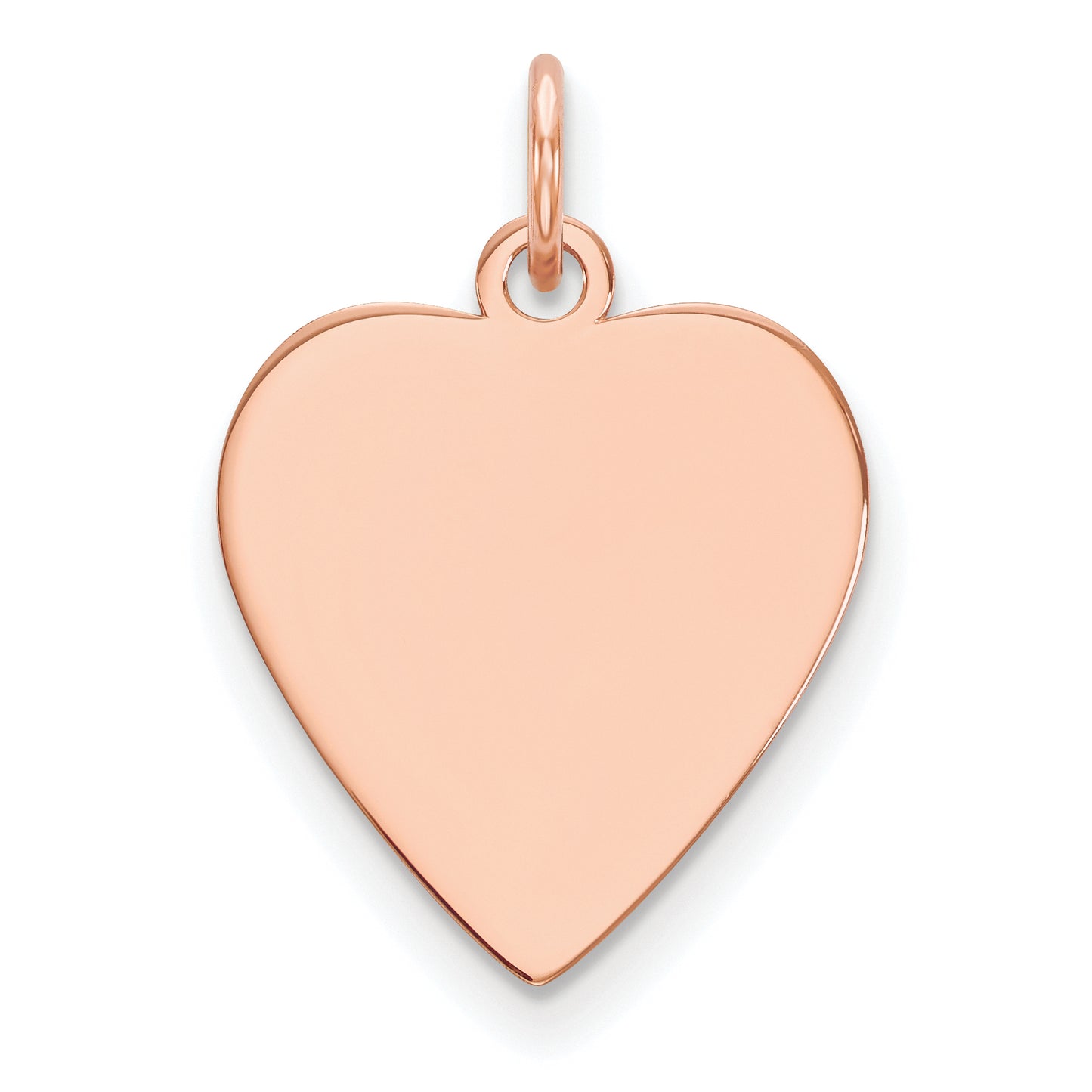 14k Rose Gold 14k Rose Gold Plain .027 Gauge Heart Engravable Disc Charm