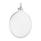 14k White Gold 14k White Gold Plain .013 Gauge Oval Engravable Disc Charm