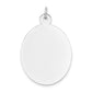 14k White Gold 14k White Gold Plain .035 Gauge Oval Engravable Disc Charm