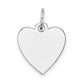 14k White Gold 14k White Gold Plain .035 Gauge Engravable Heart Charm