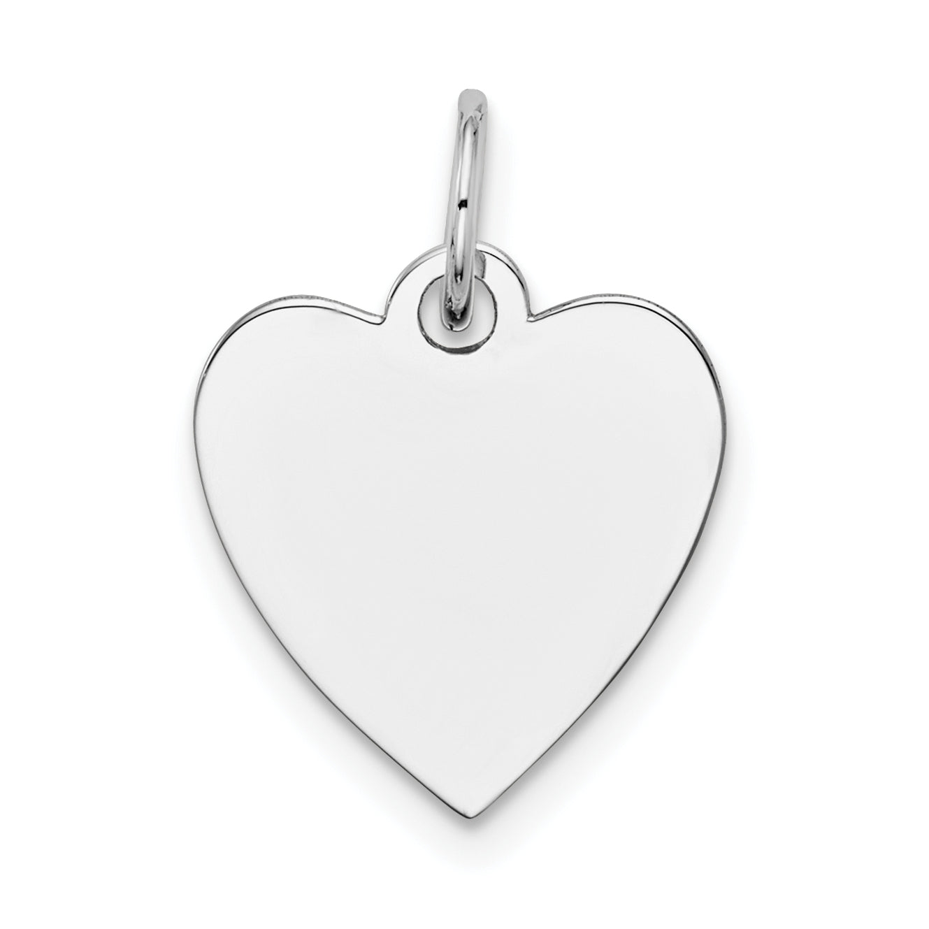 14k White Gold 14k White Gold Plain .035 Gauge Engravable Heart Charm