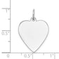 14k White Gold 14k White Gold Plain .011 Gauge Engravable Heart Charm