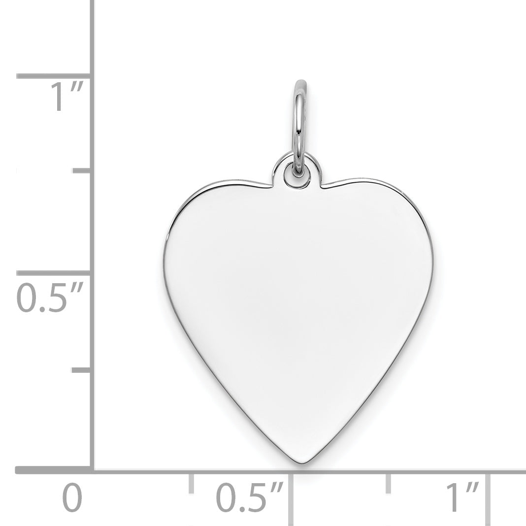 14k White Gold 14k White Gold Plain .011 Gauge Engravable Heart Charm