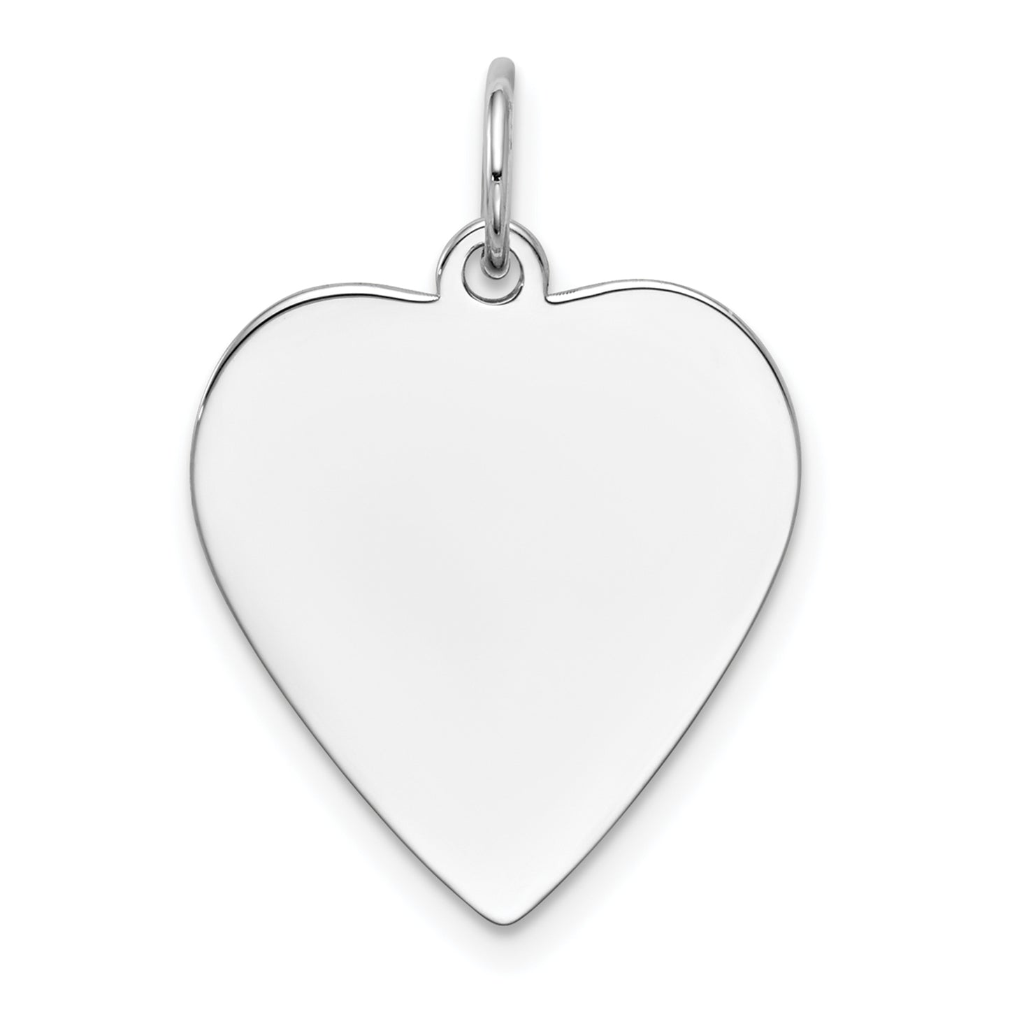 14k White Gold 14k White Gold Plain .011 Gauge Engravable Heart Charm