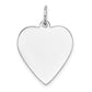 14k White Gold 14k White Gold Plain .027 Gauge Engravable Heart Charm