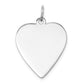 14k White Gold 14k White Gold Plain .011 Gauge Engravable Heart Charm