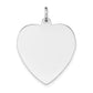 14k White Gold 14k White Gold Plain .013 Gauge Engravable Heart Charm