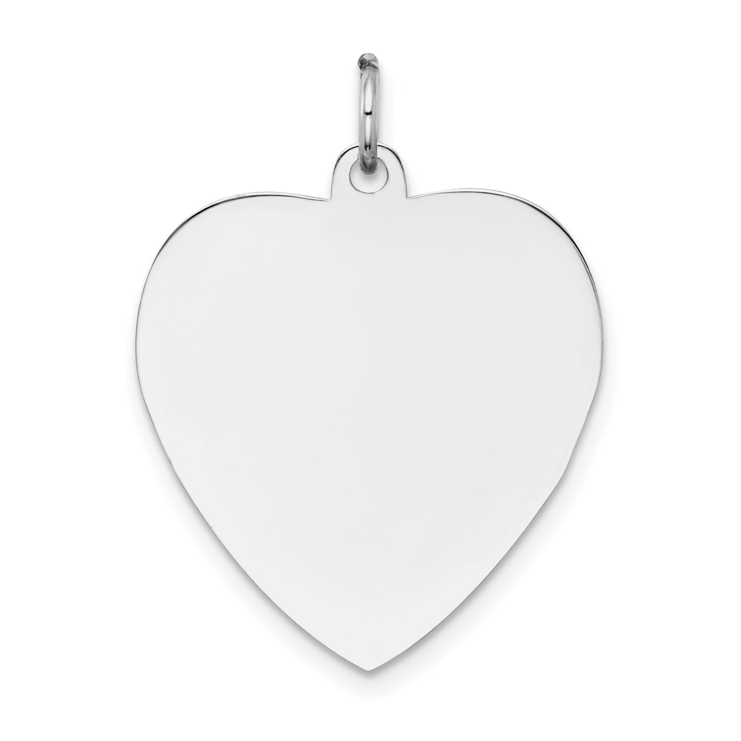 14k White Gold 14k White Gold Plain .018 Gauge Engravable Heart Charm