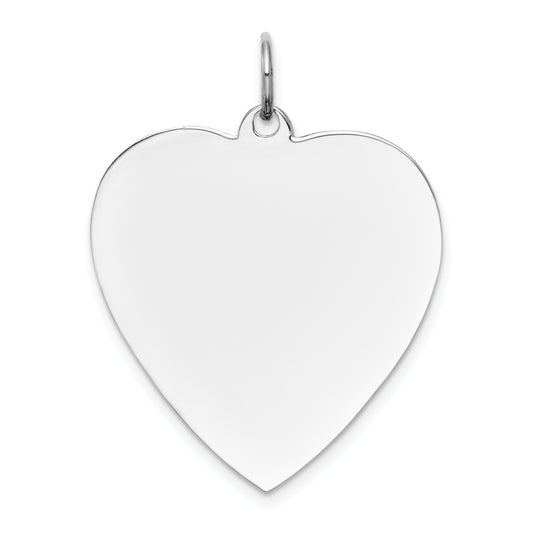 14k White Gold 14k White Gold Plain .013 Gauge Engravable Heart Charm