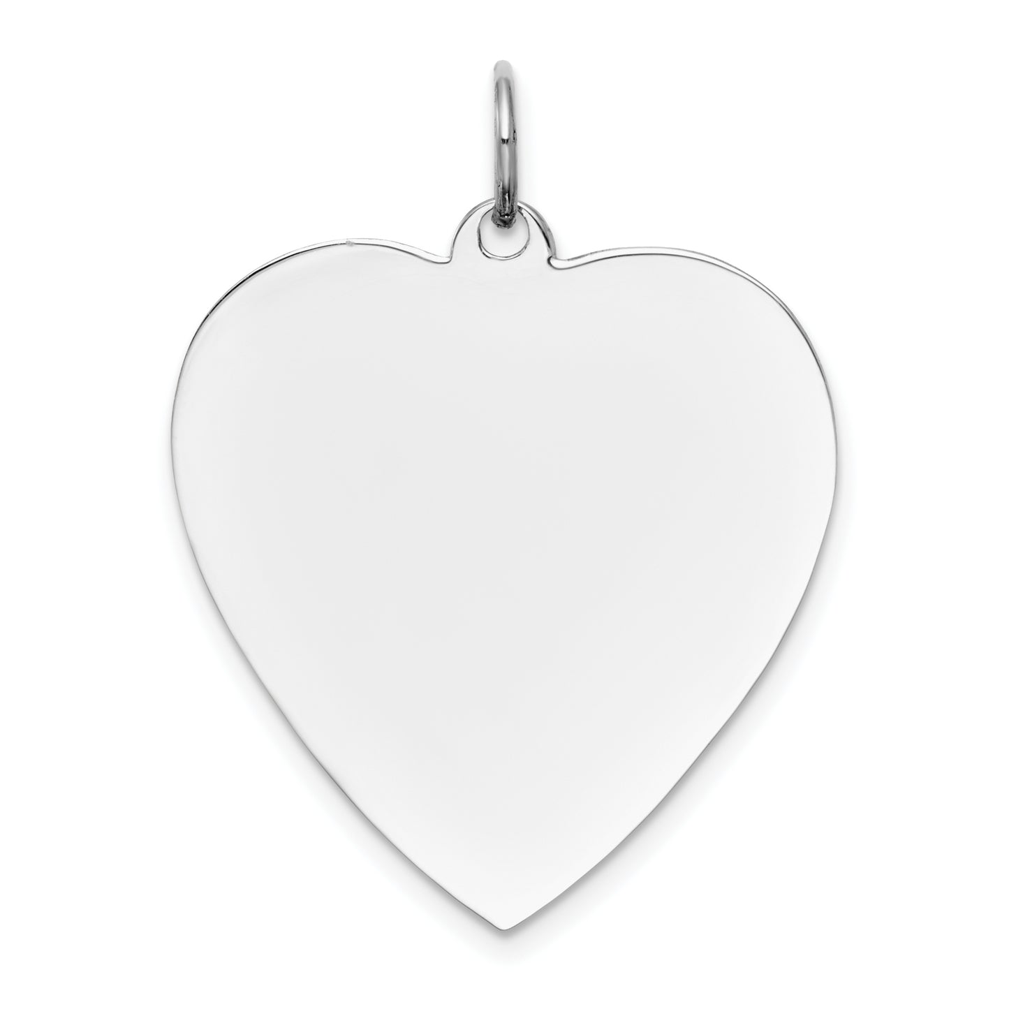 14k White Gold 14k White Gold Plain .035 Gauge Engravable Heart Charm