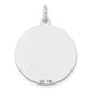 14k White Gold 14k White Gold Etched Design .018 Gauge Round Engravable Charm