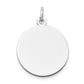 14k White Gold 14k White Gold Plain .009 Gauge Round Engravable Disc Charm