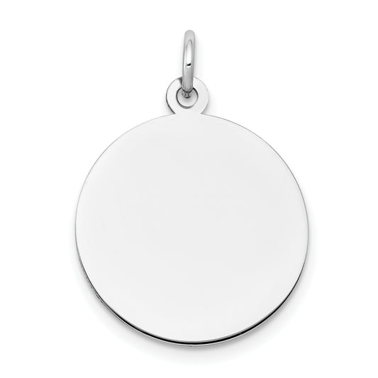 14k White Gold 14k White Gold Plain .013 Gauge Round Engravable Disc Charm