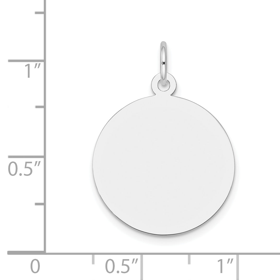 14k White Gold 14k White Gold Plain .018 Gauge Round Engravable Disc Charm