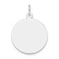 14k White Gold 14k White Gold Plain .018 Gauge Round Engravable Disc Charm