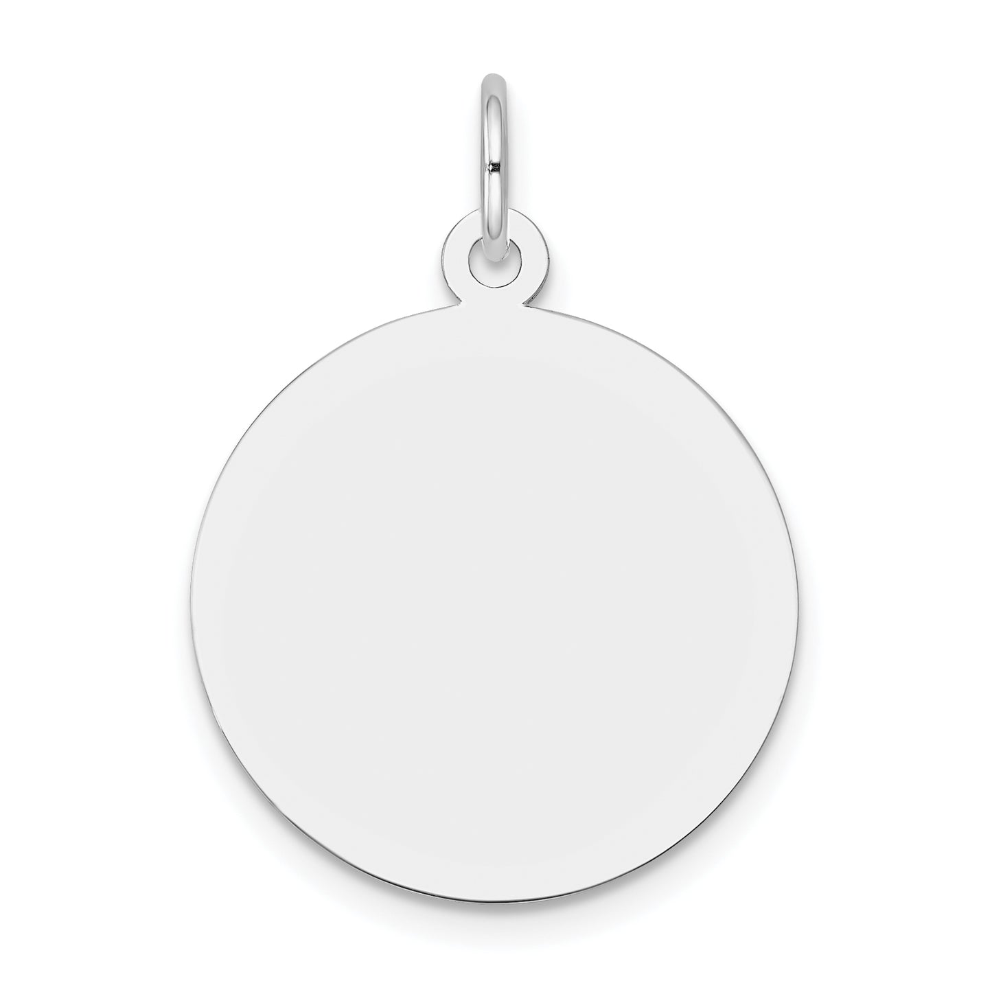 14k White Gold 14k White Gold Plain .018 Gauge Round Engravable Disc Charm