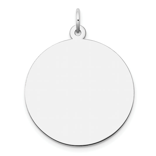 14k White Gold 14k White Gold Plain .013 Gauge Round Engravable Disc Charm